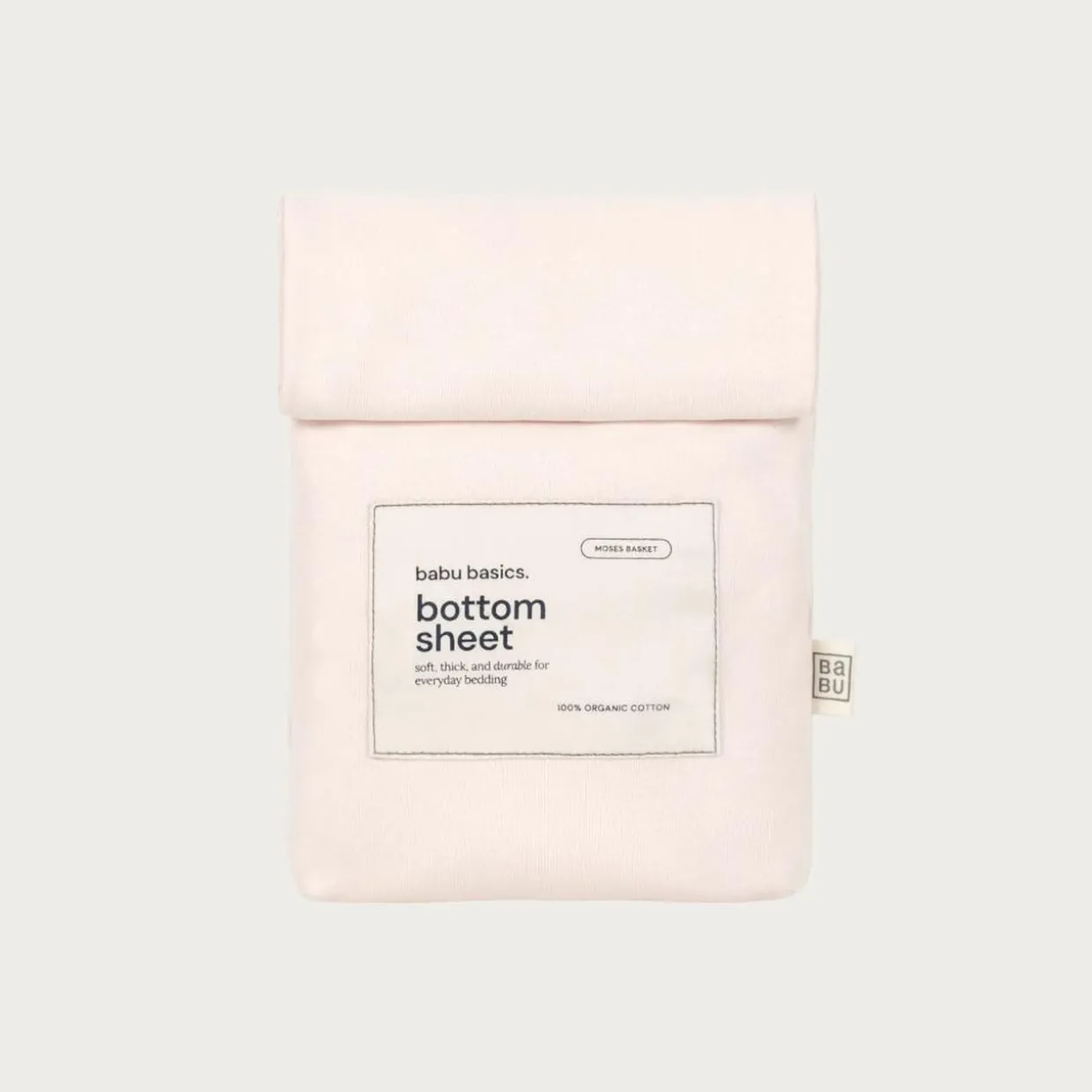 Babu Basics Organic Cotton Moses Basket Fitted Sheet - 30 x 67cm