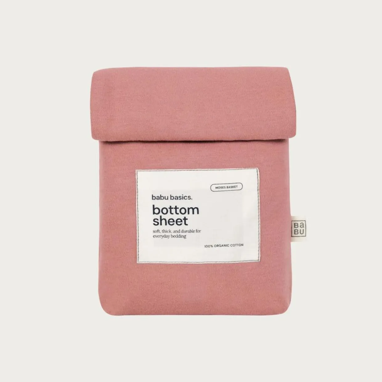 Babu Basics Organic Cotton Moses Basket Fitted Sheet - 30 x 67cm