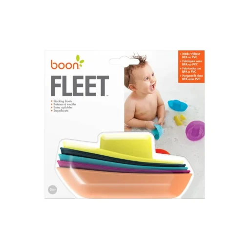 Boon Fleet Stacking Boats 5pc - Navy/Yellow