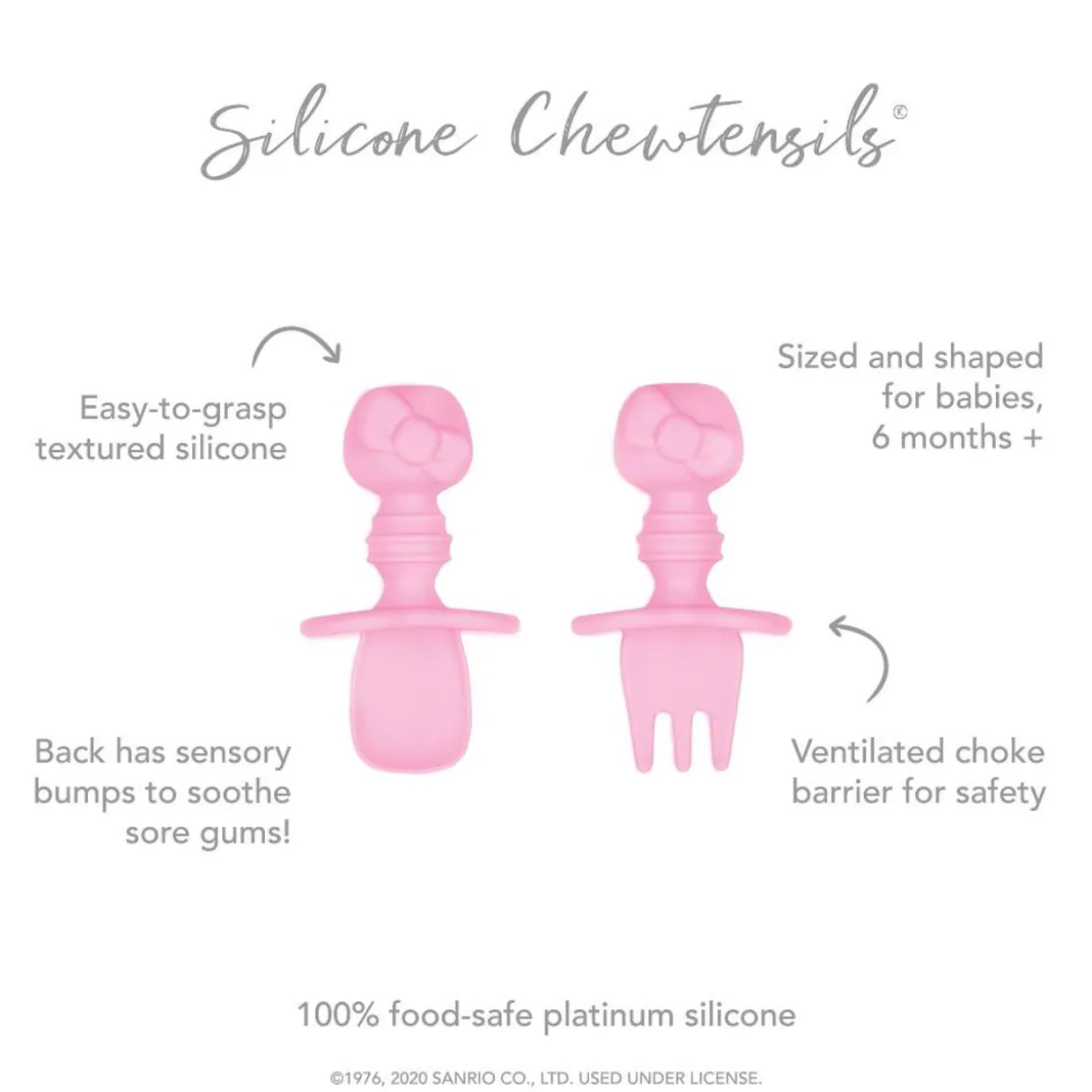 Bumkins Silicone Chewtensils - Hello Kitty