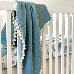 Crane Baby Cot Fitted Sheet - Caspian Collection - 132 x 71cm