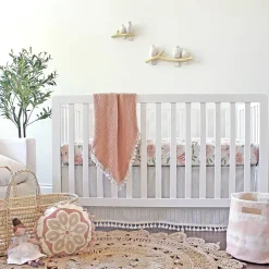 Crane Baby Cot Fitted Sheet - Parker Collection - 132 x 71cm