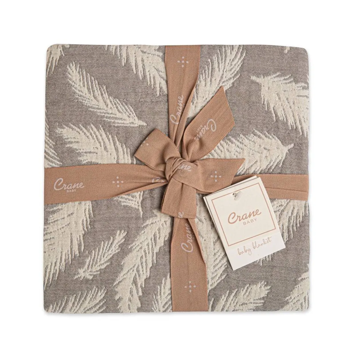Crane Baby Jacquard Blanket - Ezra - Grey Feather - Clearance