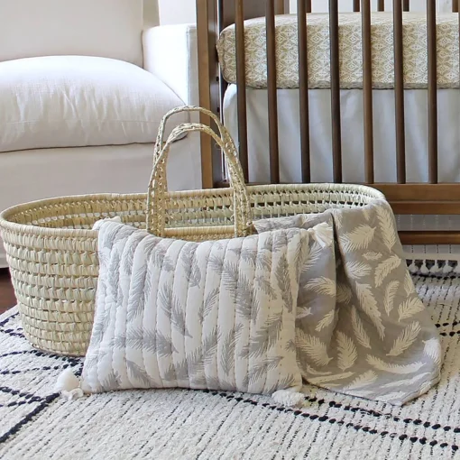 Crane Baby Jacquard Blanket - Ezra - Grey Feather - Clearance