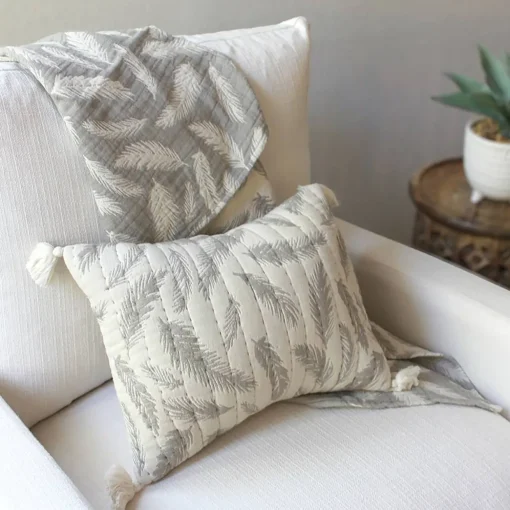 Crane Baby Jacquard Blanket - Ezra - Grey Feather - Clearance