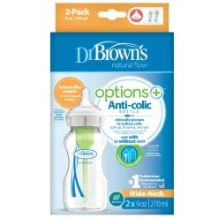 Dr Browns Options+ Baby Bottle - Wide Neck 2 pack