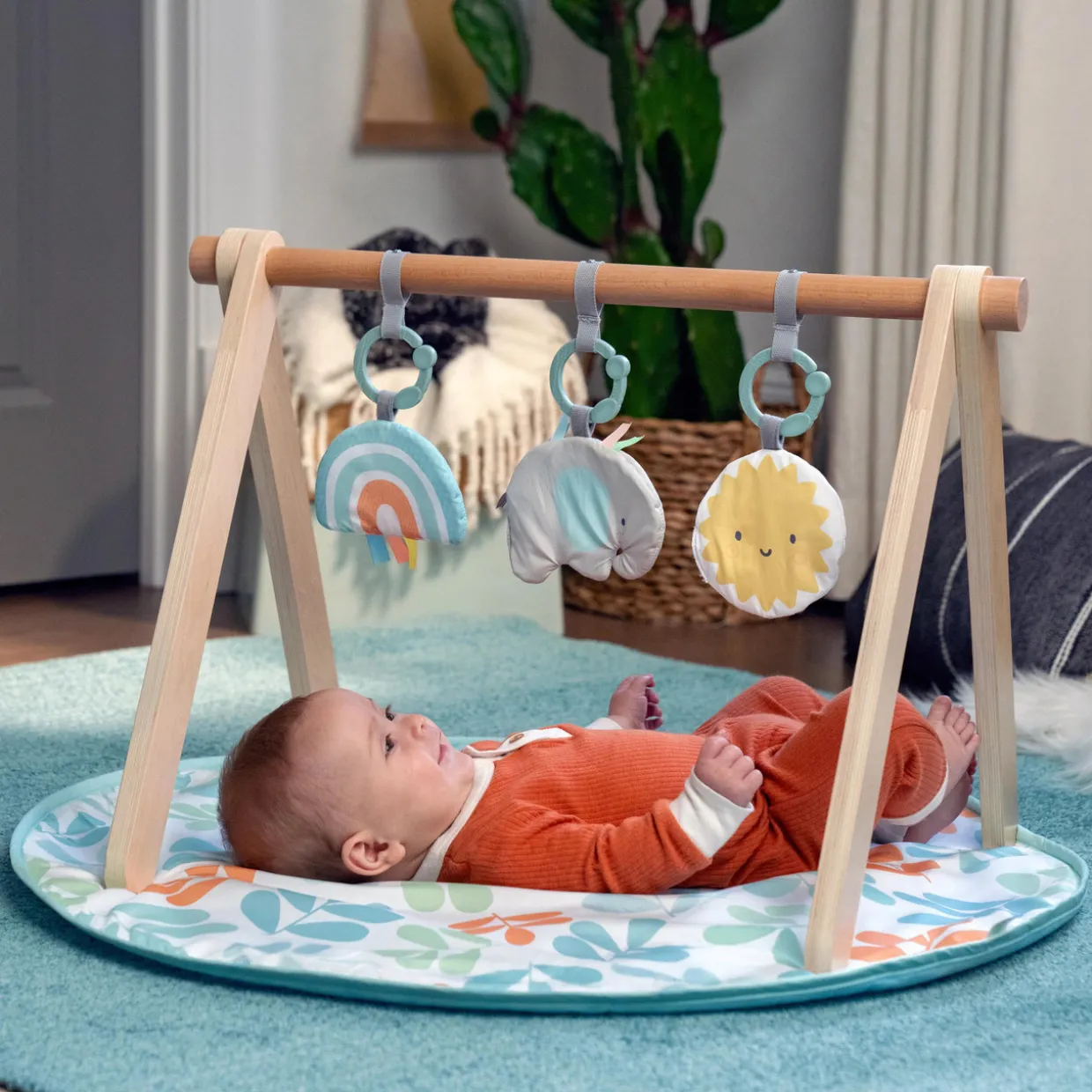 ity by Ingenuity Sun Valley Wooden Toy Arch & Play Mat