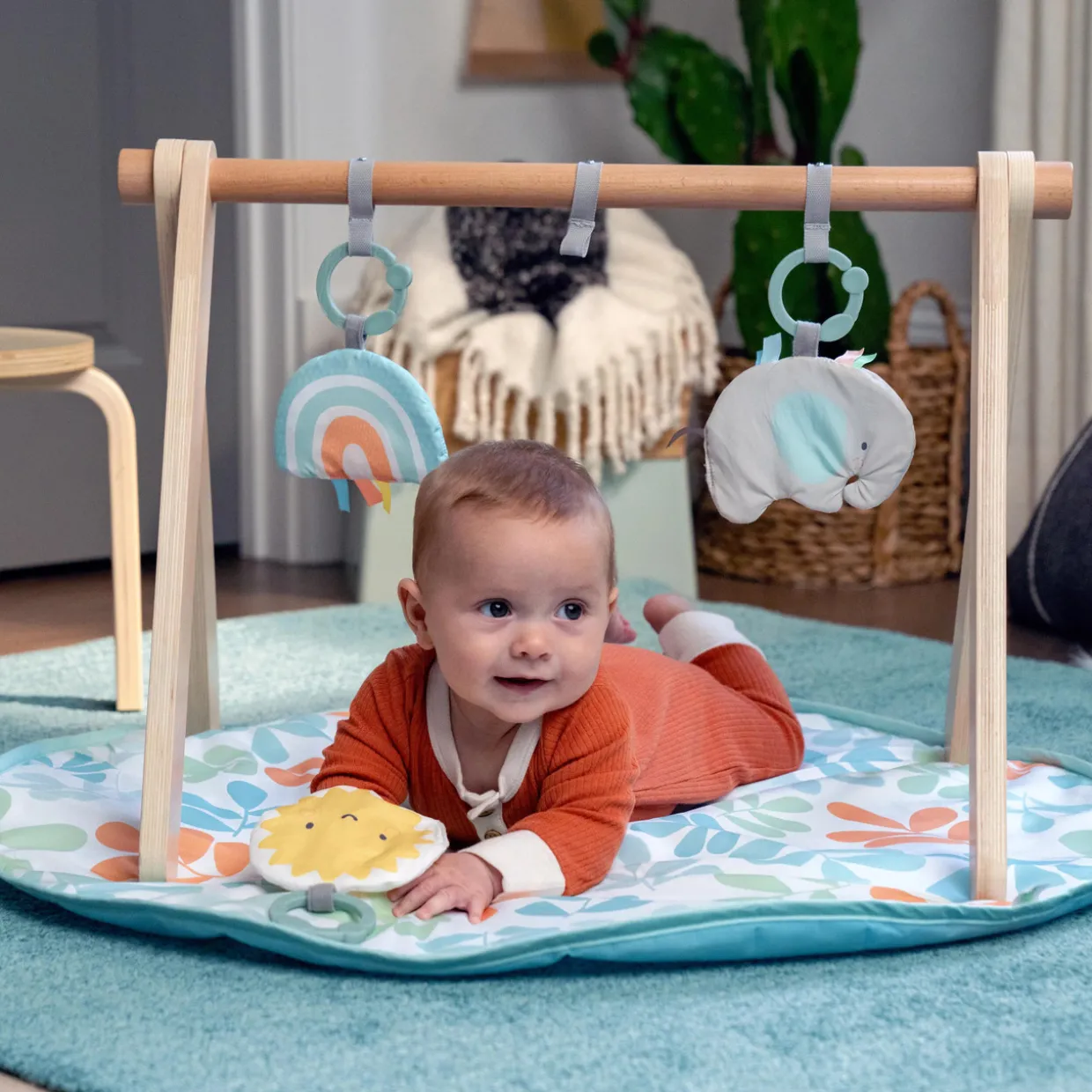 ity by Ingenuity Sun Valley Wooden Toy Arch & Play Mat
