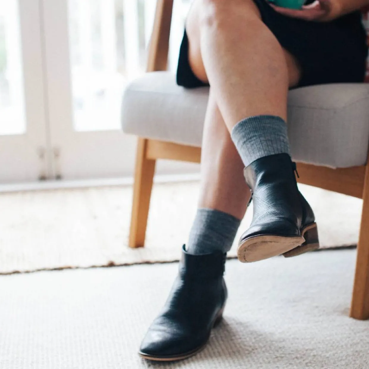 Lamington Womens Crew Merino Socks - Rib