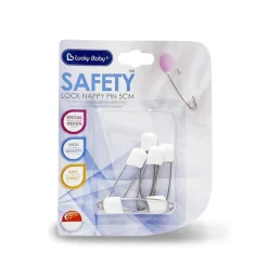 Lucky Baby - Safety Lock Nappy Pin 6pk - Clearance