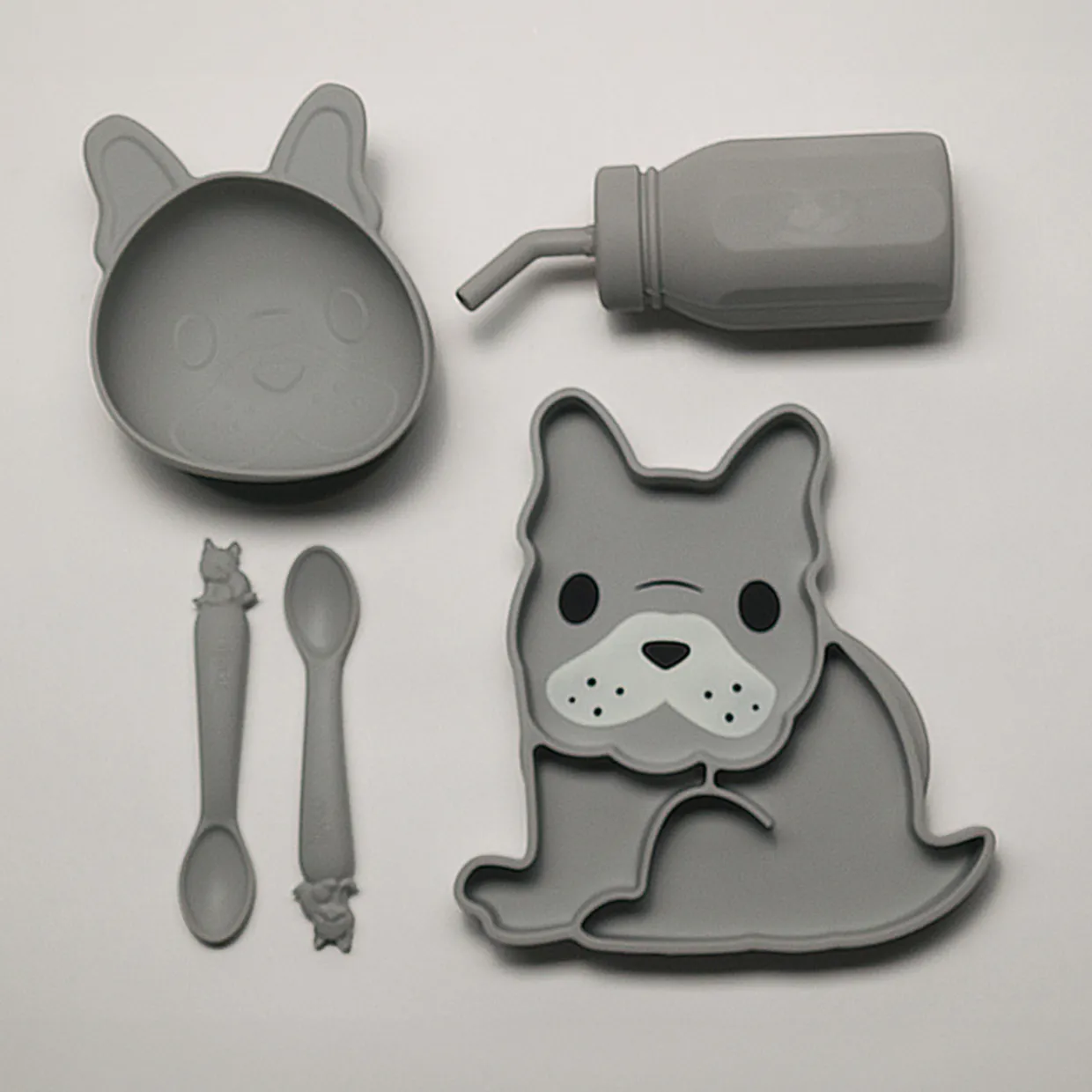 Melii Silicone 5 Piece Feeding Gift Set - Bulldog