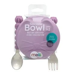 Melii Silicone Animal Bowl with Lid & Utensils