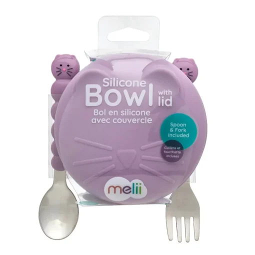 Melii Silicone Animal Bowl with Lid & Utensils