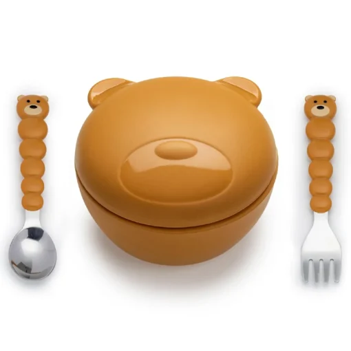 Melii Silicone Animal Bowl with Lid & Utensils