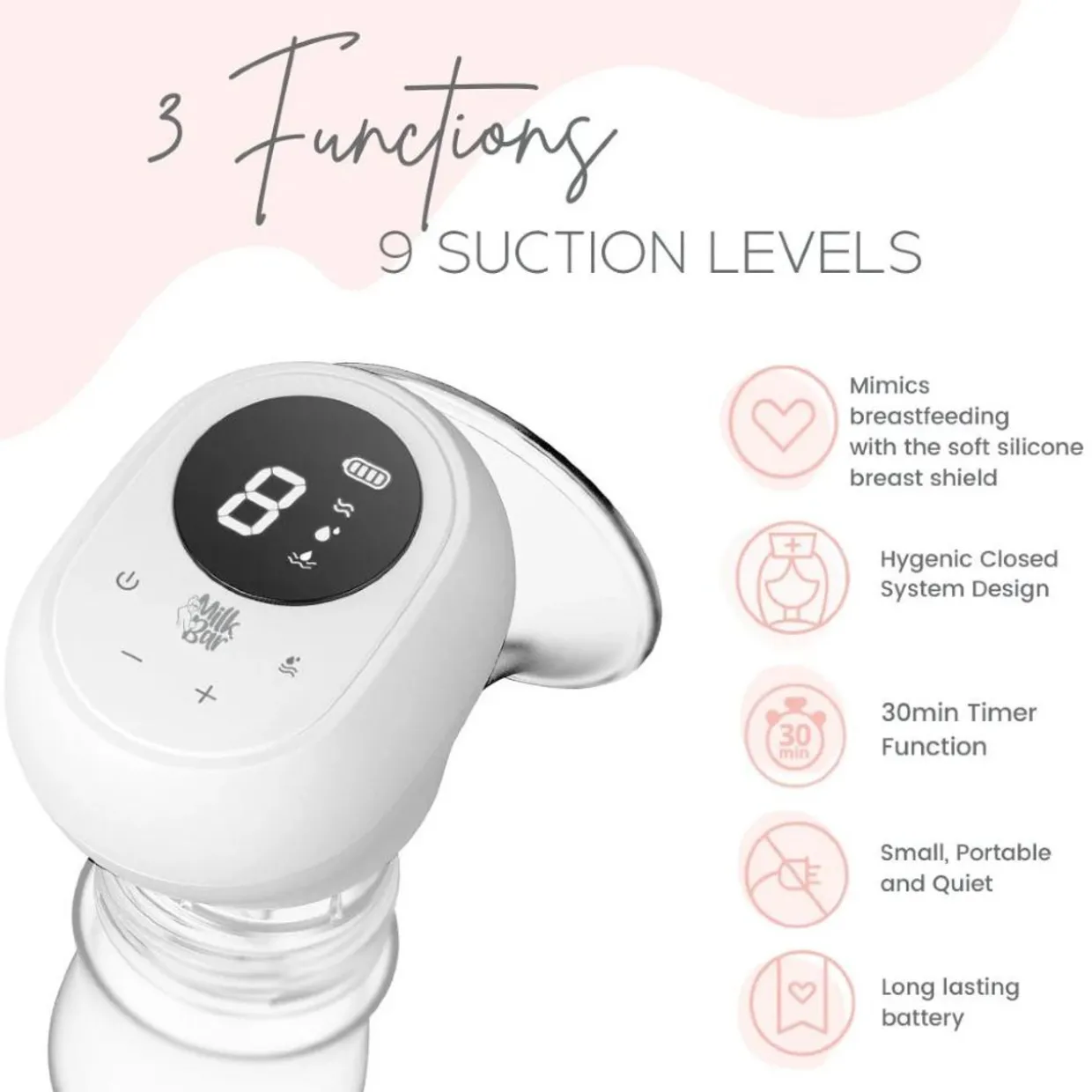 Milkbar Pure Freedom Portable SINGLE Breast Pump