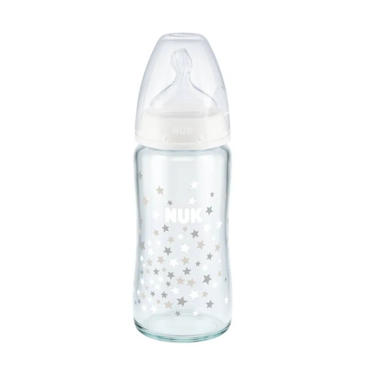 NUK First Choice Glass Bottle Wide Neck White