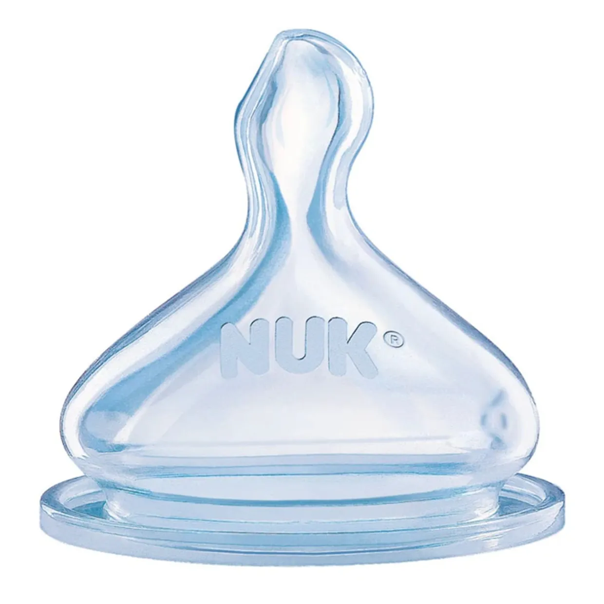 NUK Wide Neck Silicone Teat - Small Hole - 2pk