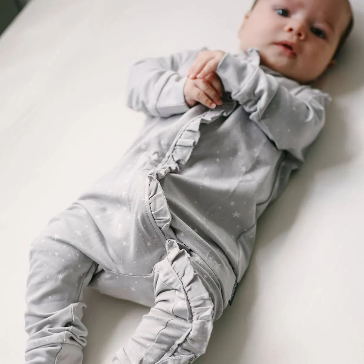 Organic Cotton Ruffle Zip Suit - Clearance
