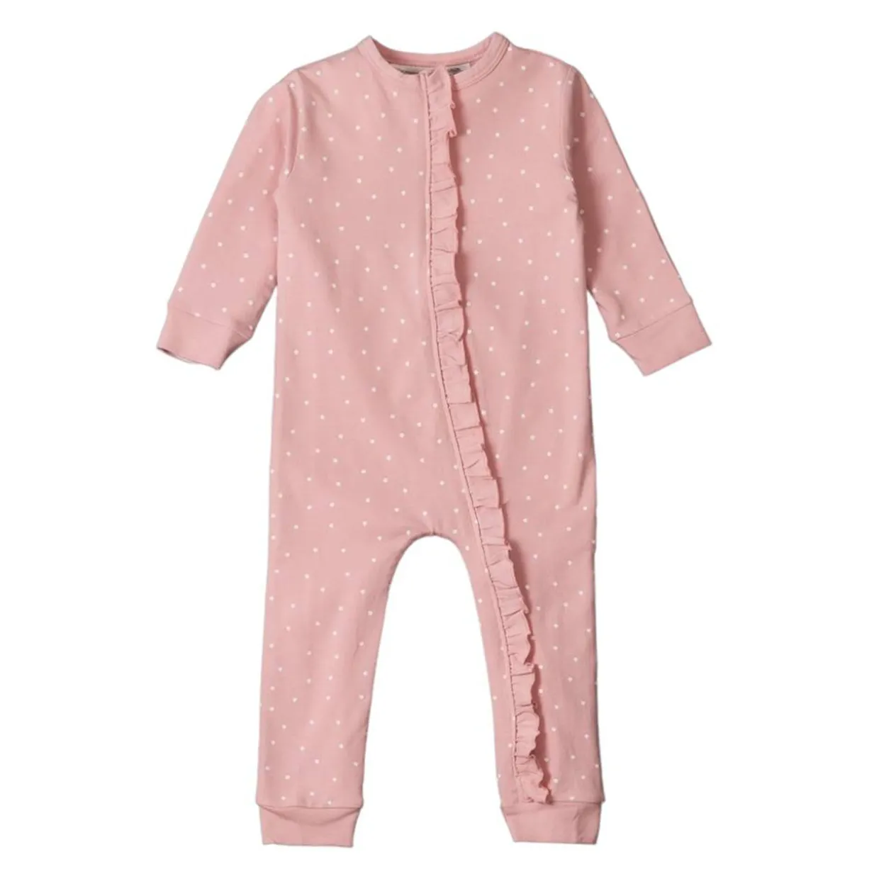 Organic Cotton Ruffle Zip Suit - Clearance
