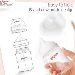 Pigeon SoftTouch Wide Neck Bottle Glass