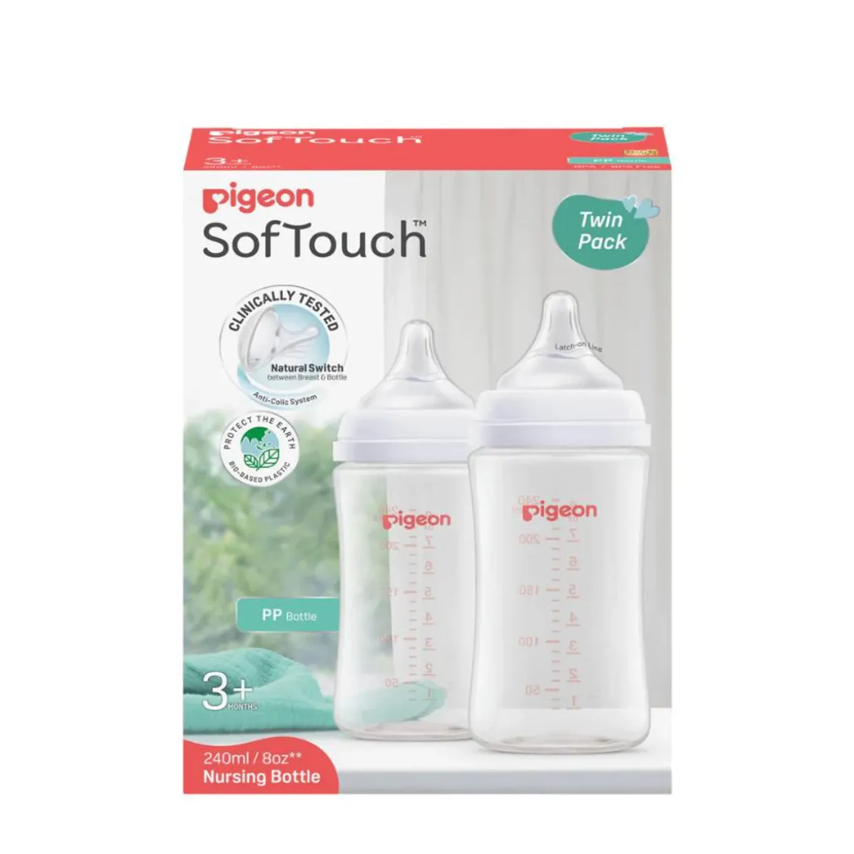 Pigeon SoftTouch Wide Neck Bottle PP Twin Pack