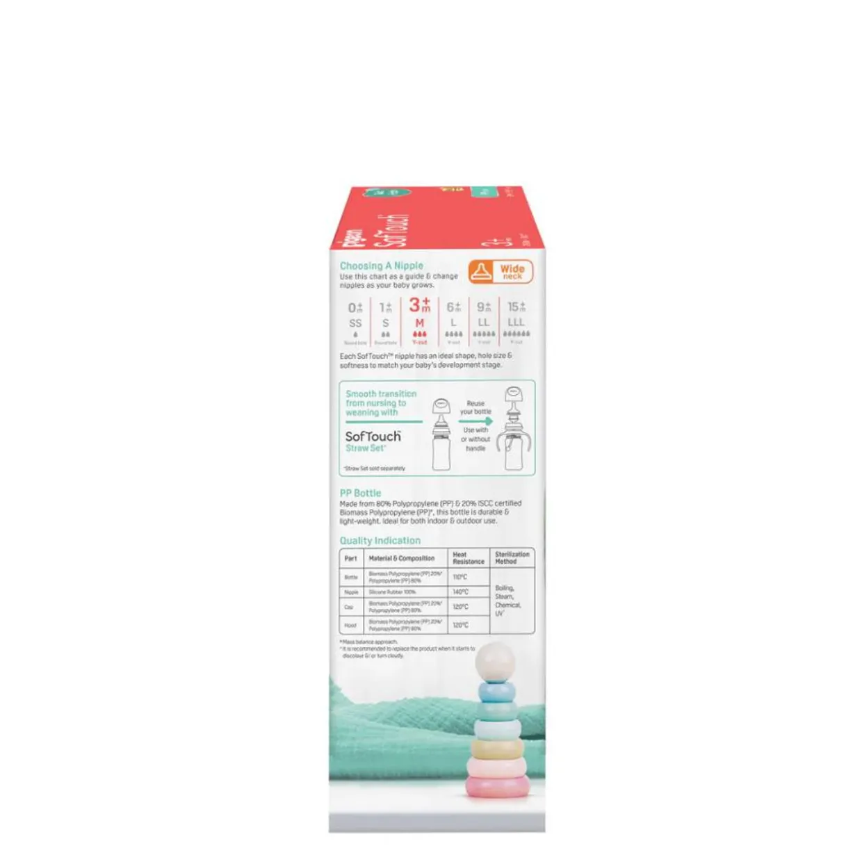 Pigeon SoftTouch Wide Neck Bottle PP Twin Pack
