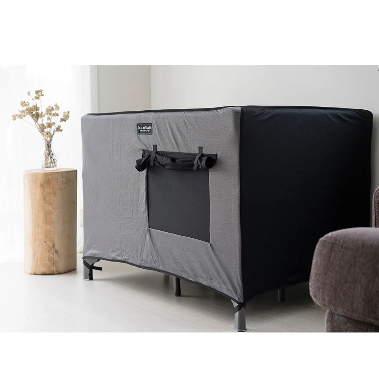 SnoozeShade Air-Permeable Travel Cot Blackout Cover