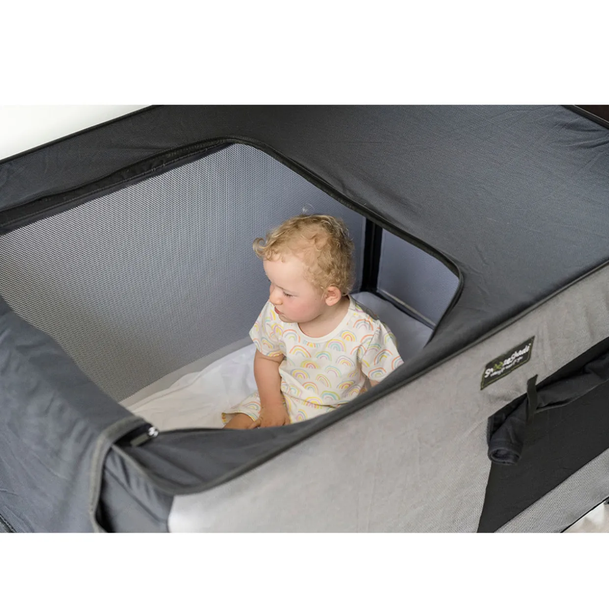 SnoozeShade Air-Permeable Travel Cot Blackout Cover