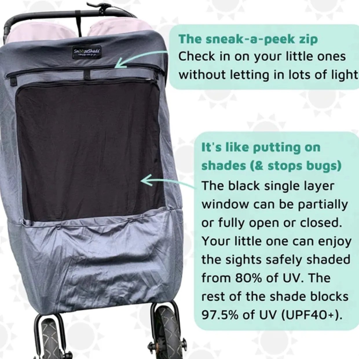 SnoozeShade Buggy Sun & Sleep Shade - Twin Deluxe