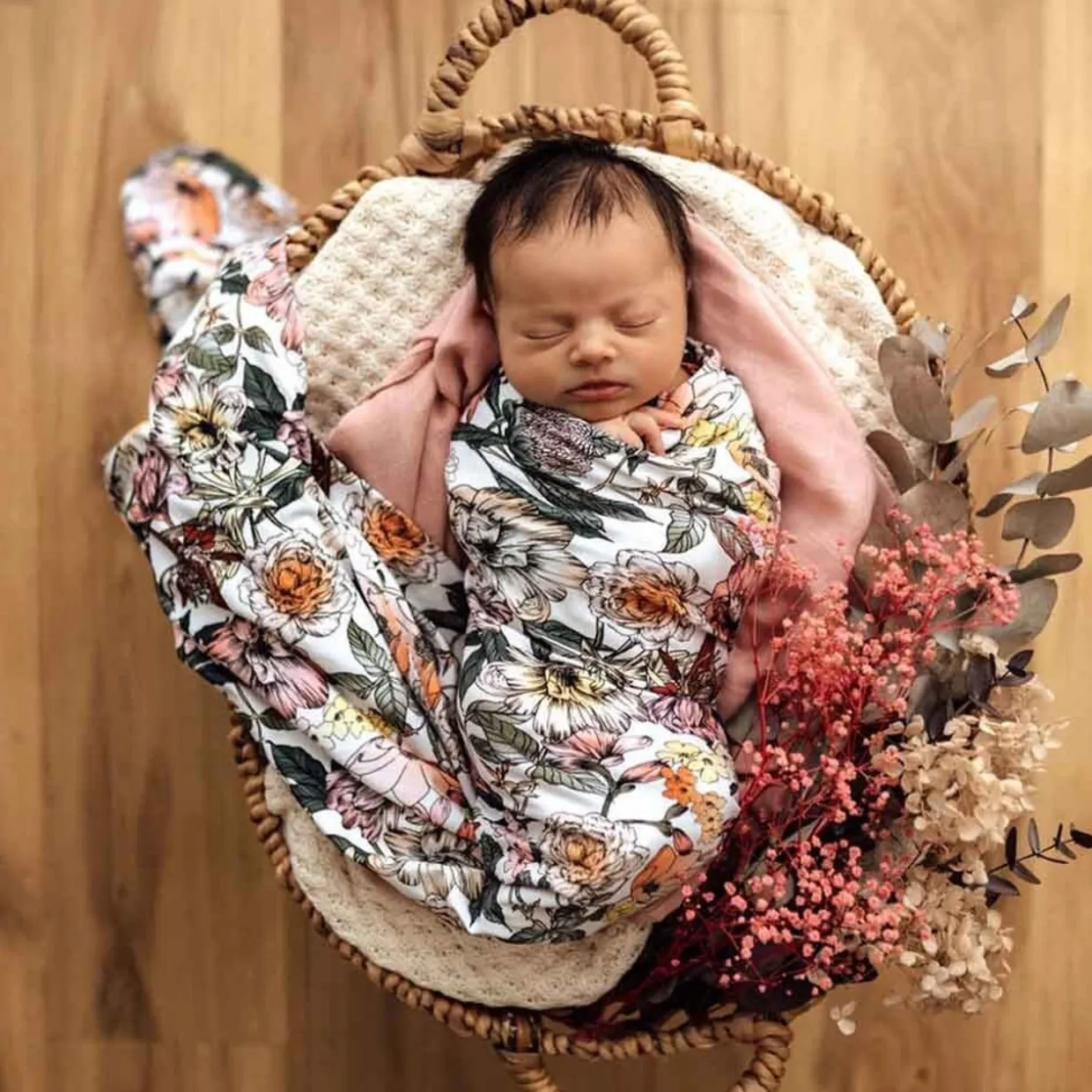 Snuggle Hunny Baby Jersey Wrap & Topknot Set