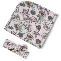 Snuggle Hunny Baby Jersey Wrap & Topknot Set