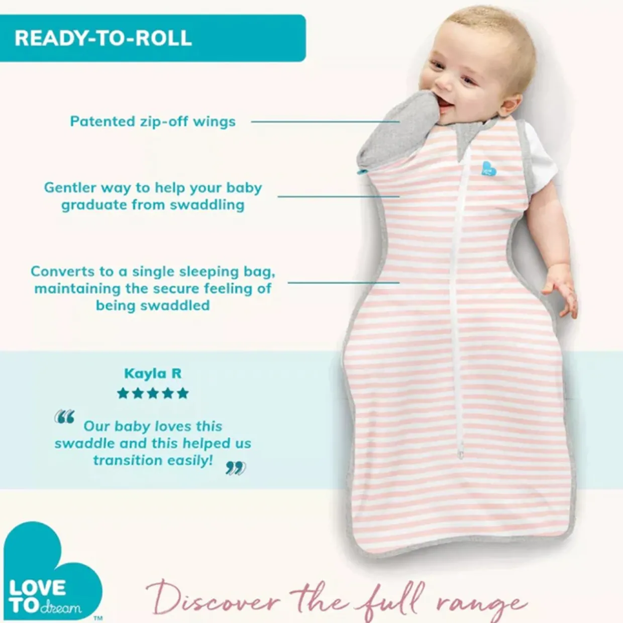 Swaddle Up 50:50 All Seasons Transition Bag 1.5 tog