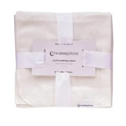 The Sleep Store Flannelette Flat Cloth Nappy 5pk