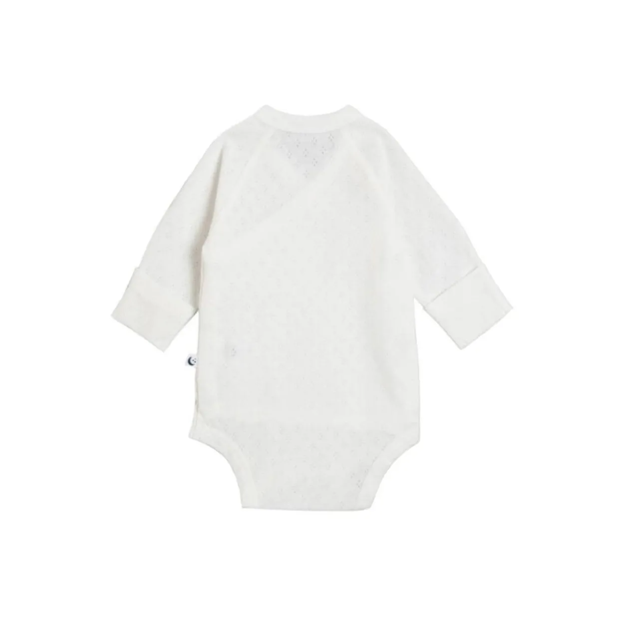 The Sleep Store Organic Cotton Pointelle Kimono Long Sleeve Bodysuit