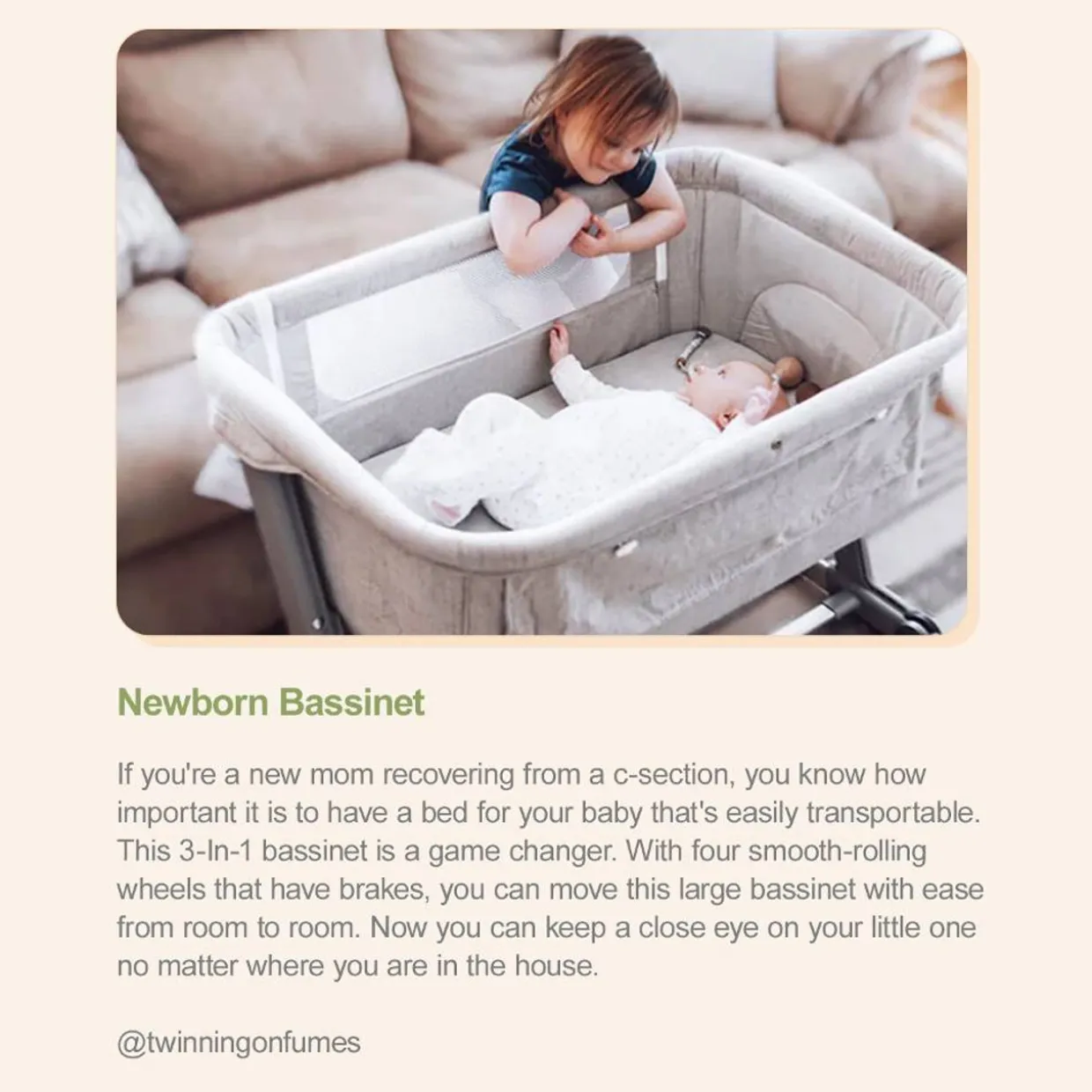 Unilove Hug Me Plus 3-in-1 Bedside Bassinet with Mosquito Net