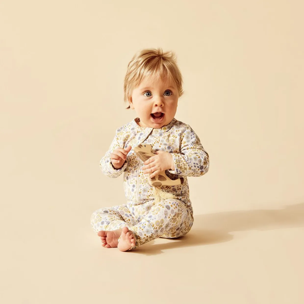 Wilson + Frenchy Long Sleeve Organic Zipsuit with feet