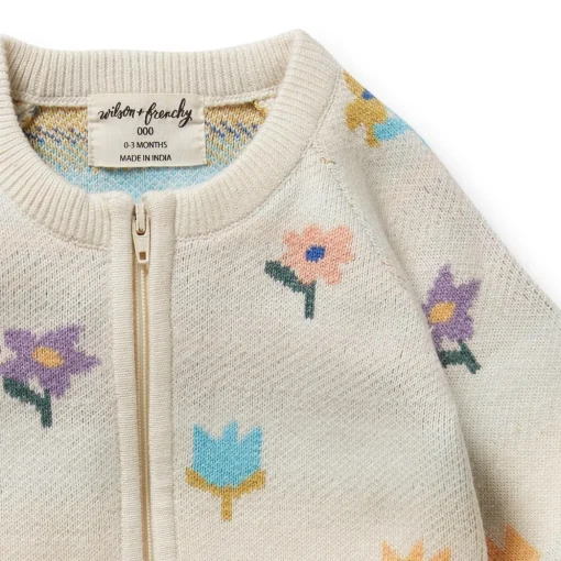 Wilson & Frenchy Organic Knitted Jacquard Growsuit