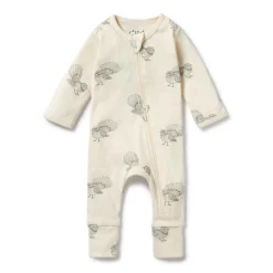 Wilson & Frenchy Organic Pointelle Zipsuit with Feet