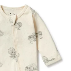 Wilson & Frenchy Organic Pointelle Zipsuit with Feet