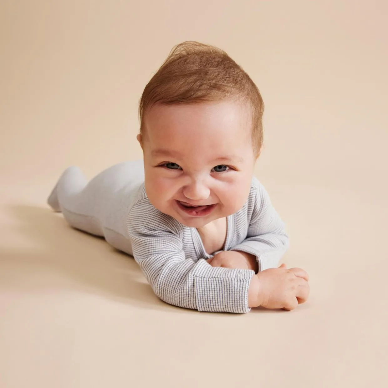 Wilson & Frenchy Organic Stripe Rib Zipsuit with Feet