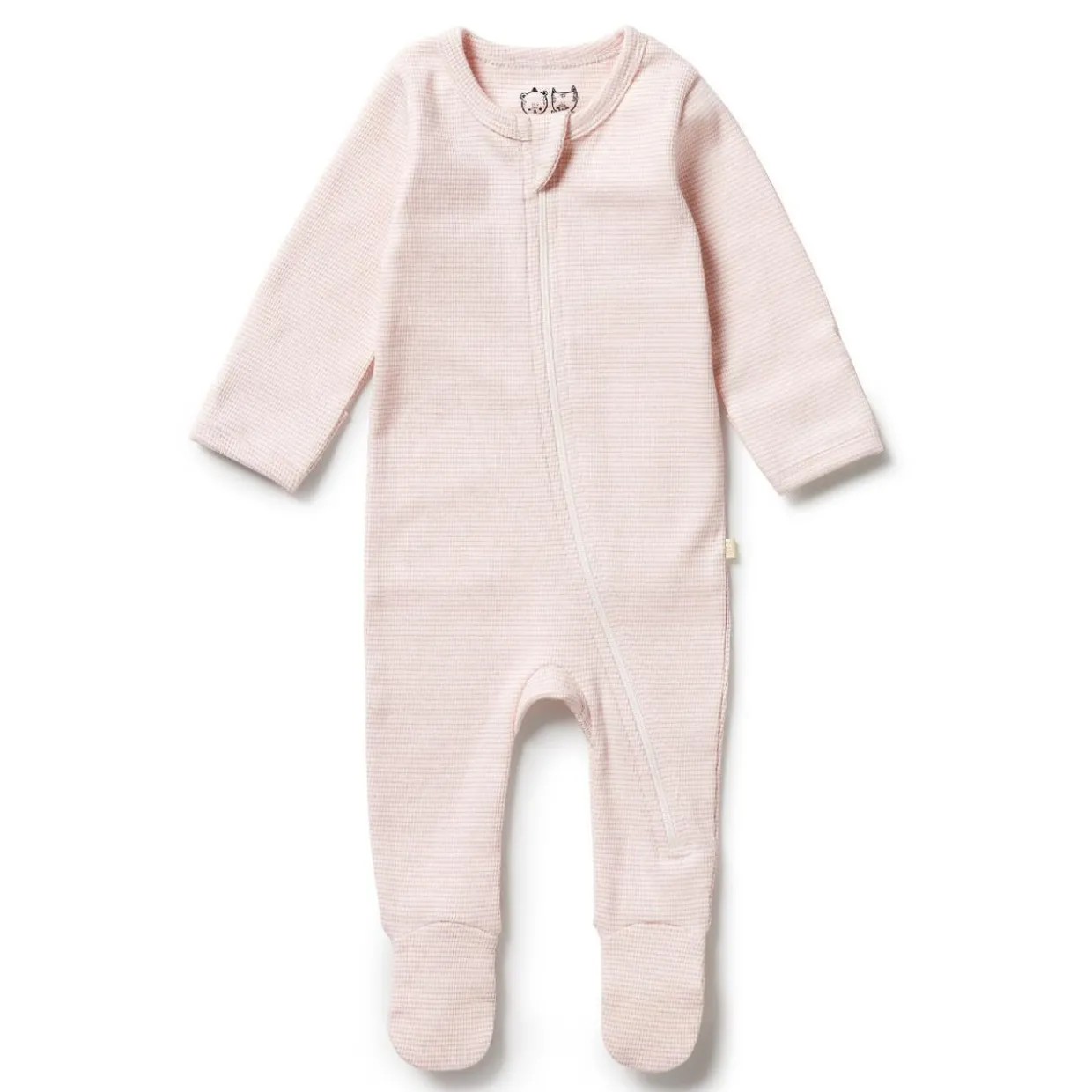 Wilson & Frenchy Organic Stripe Rib Zipsuit with Feet