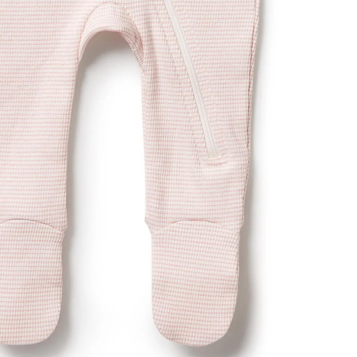 Wilson & Frenchy Organic Stripe Rib Zipsuit with Feet