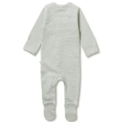 Wilson & Frenchy Organic Stripe Rib Zipsuit with Feet